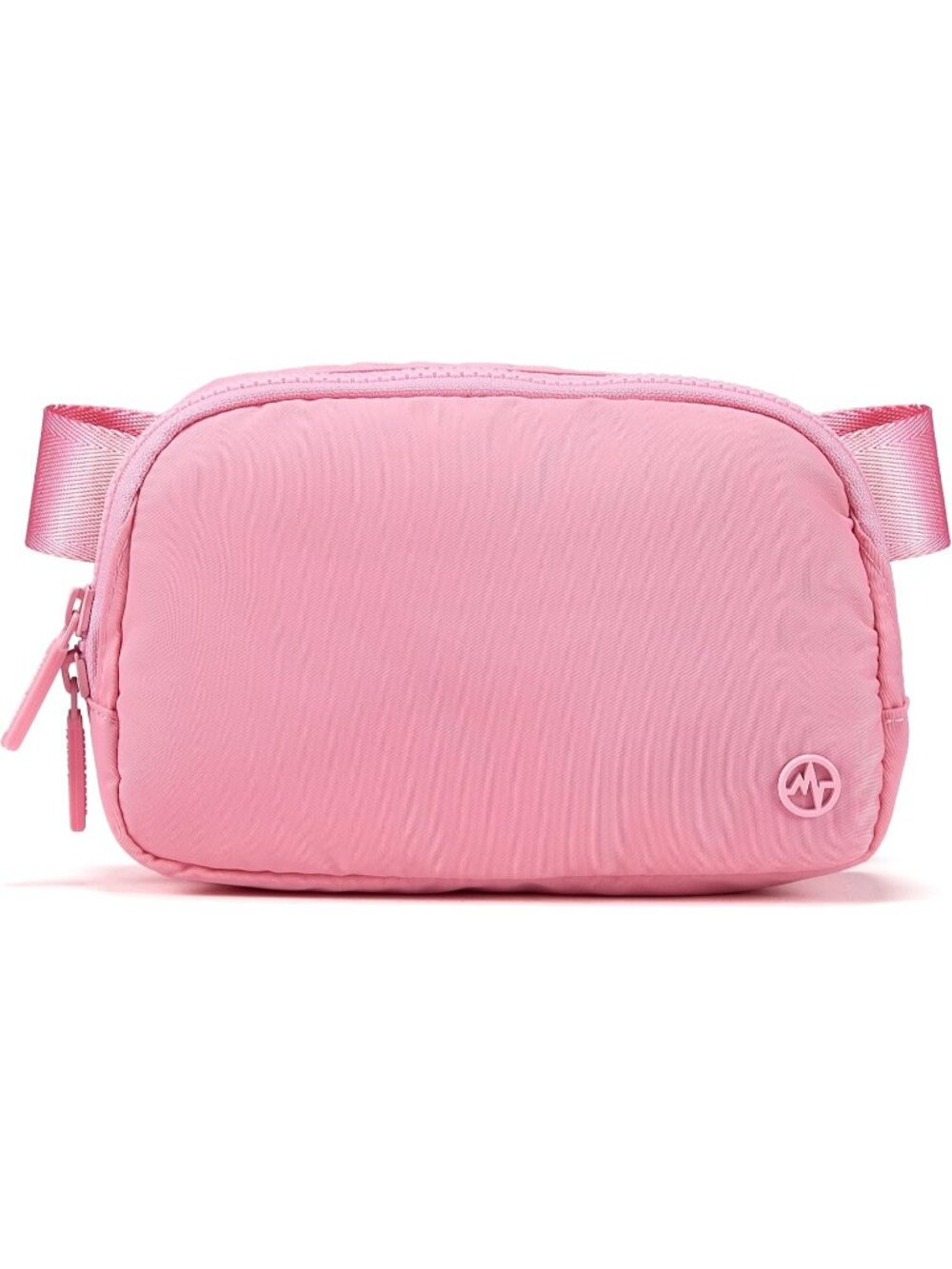 👜Women's Light Pink Two-Way Zipper Crossbody Bag Adjustable Strap Mini Belt Bag